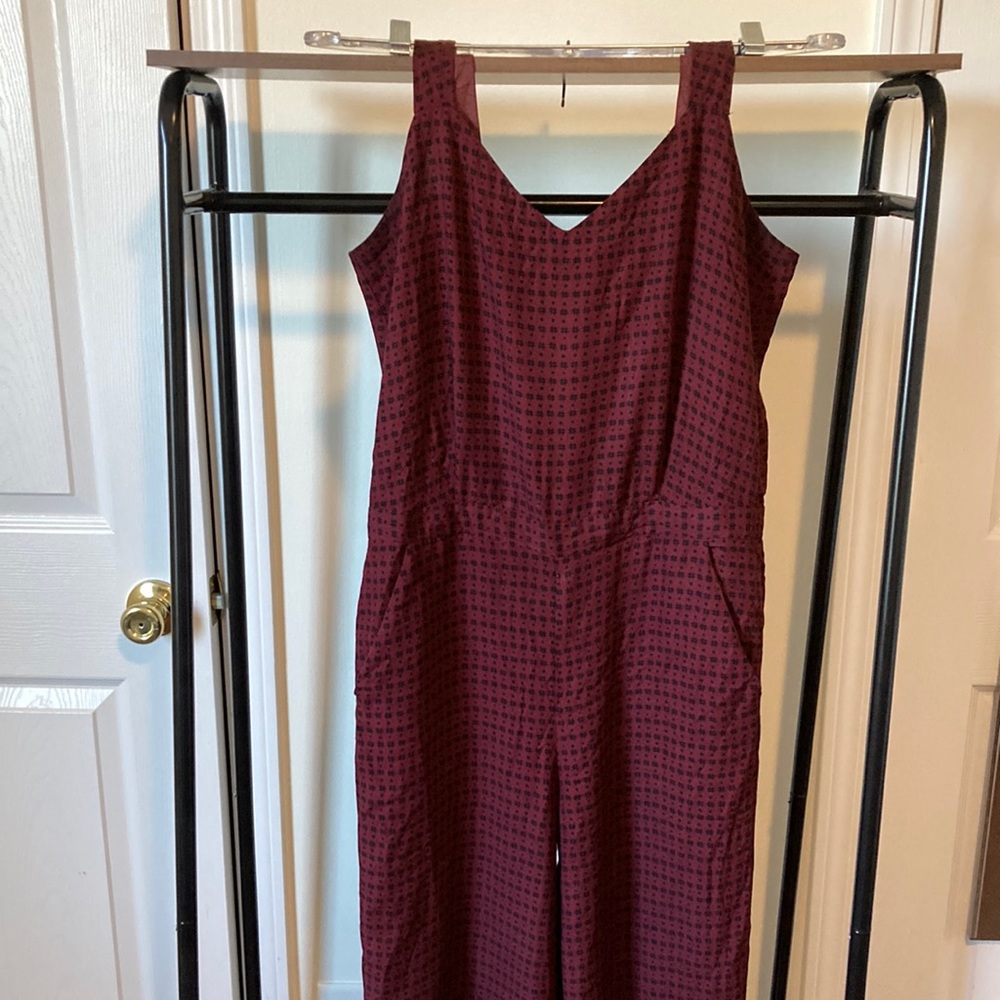 Madewell Tompkins Tank Burgundy Jumpsuit